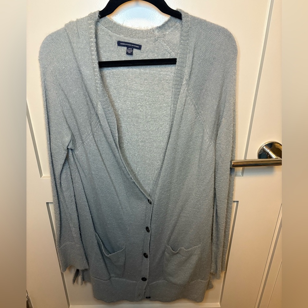 American Eagle Outfitters Light Gray Cardigan